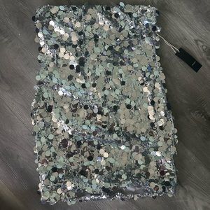 Silver sequin dress